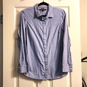 Long sleeve collared button down dress shirt M Blue